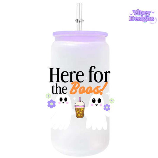 UV-DTF Transfer for Bottle, Glass, Mug, Diary - Here for the boos orange