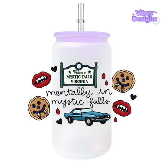 UV-DTF Transfer for Bottle, Glass, Mug, Diary - Mentally at mystic falls
