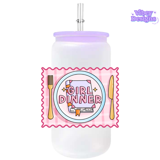 UV-DTF Transfer for Bottle, Glass, Mug, Diary - Girl Dinner Book
