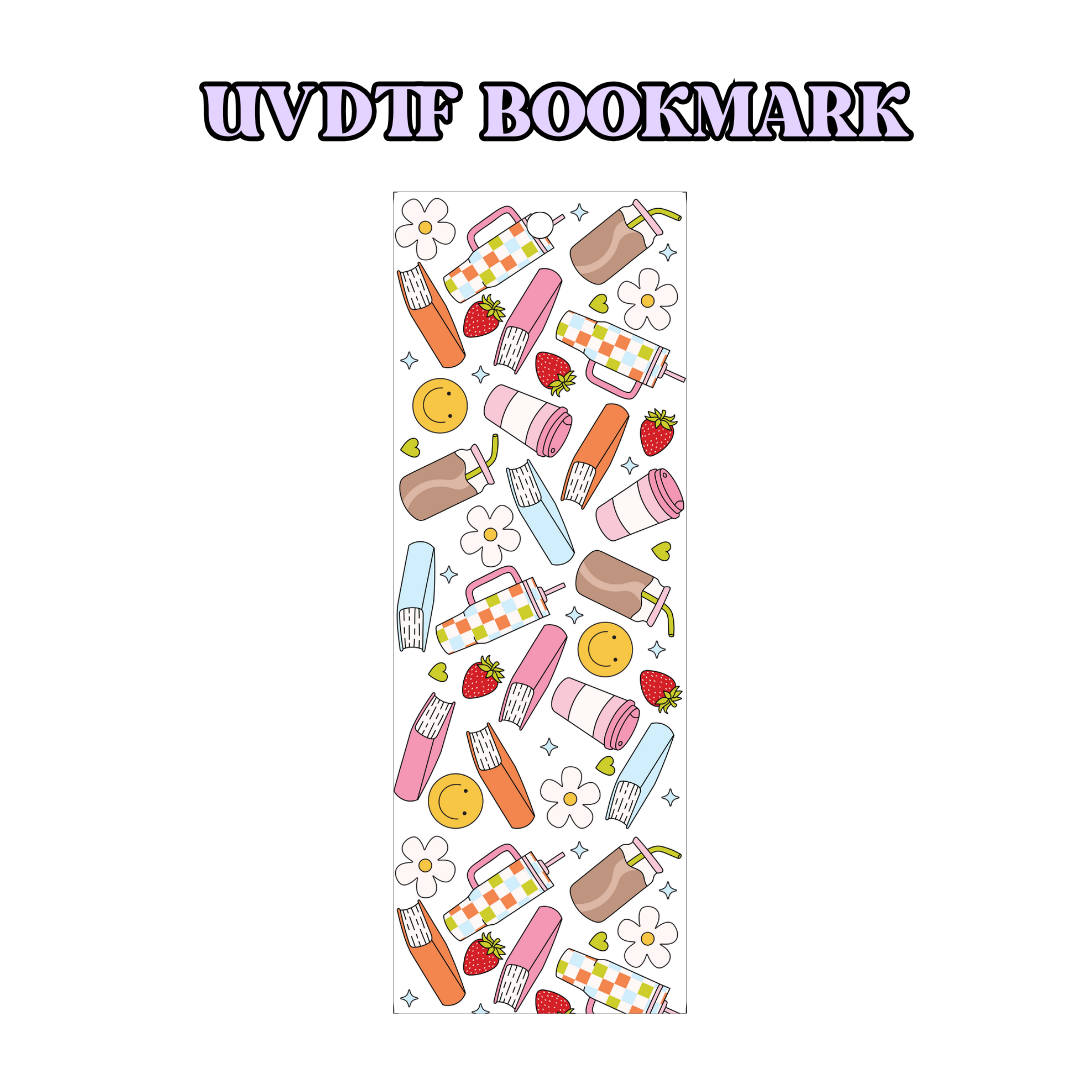 UV-DTF Bookmark Transfer - Smiley, Books & Stanleys