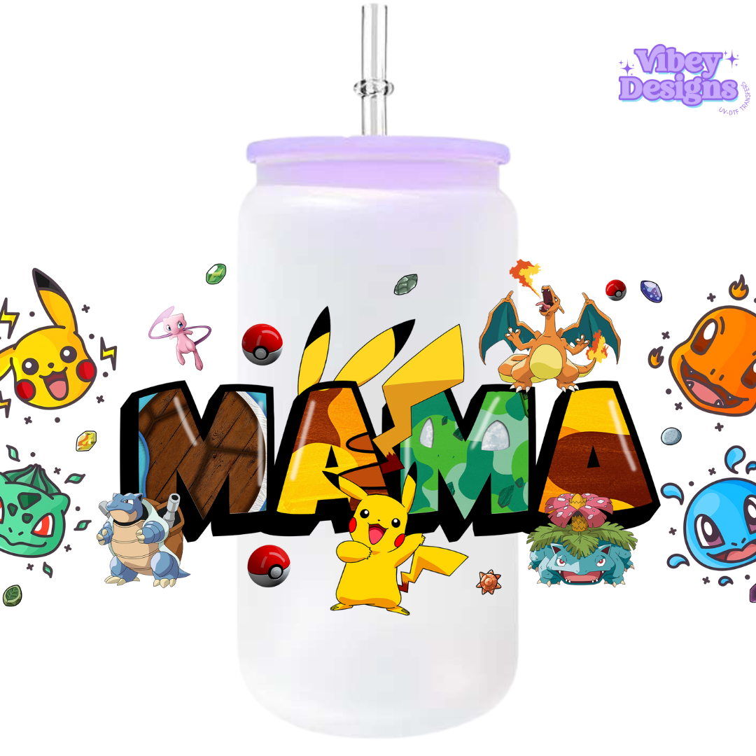 Uv Dtf Wrap For 16oz Libbey Glass - Cartoon Mama