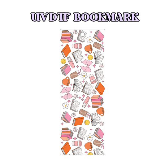 UV-DTF Bookmark Transfer - Orange Books & Bow's