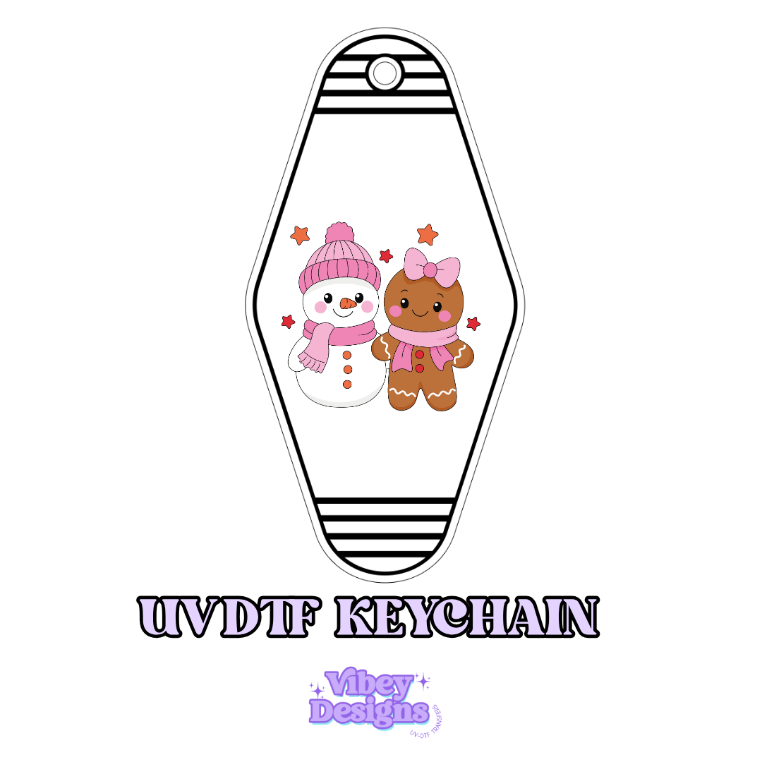 RTS Motel Keychain | Shot glass Decal - Snowman and Gingerbread