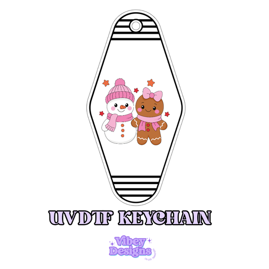 RTS Motel Keychain | Shot glass Decal - Snowman and Gingerbread