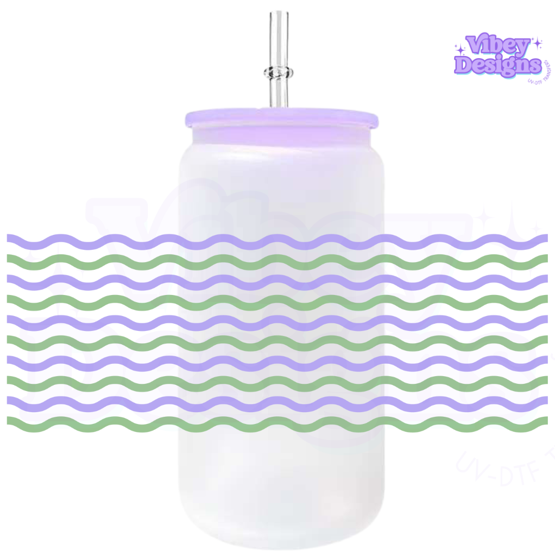 Uv Dtf Wrap For 16oz Libbey Glass - Squiggles Purple