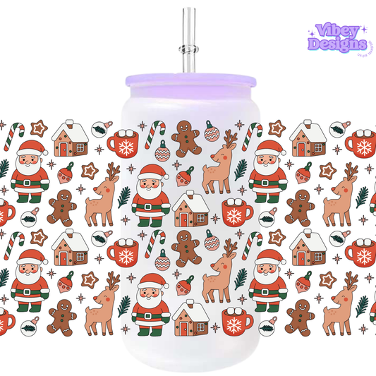 Uv Dtf Wrap For 16oz Libbey Glass - Xmas Things 2