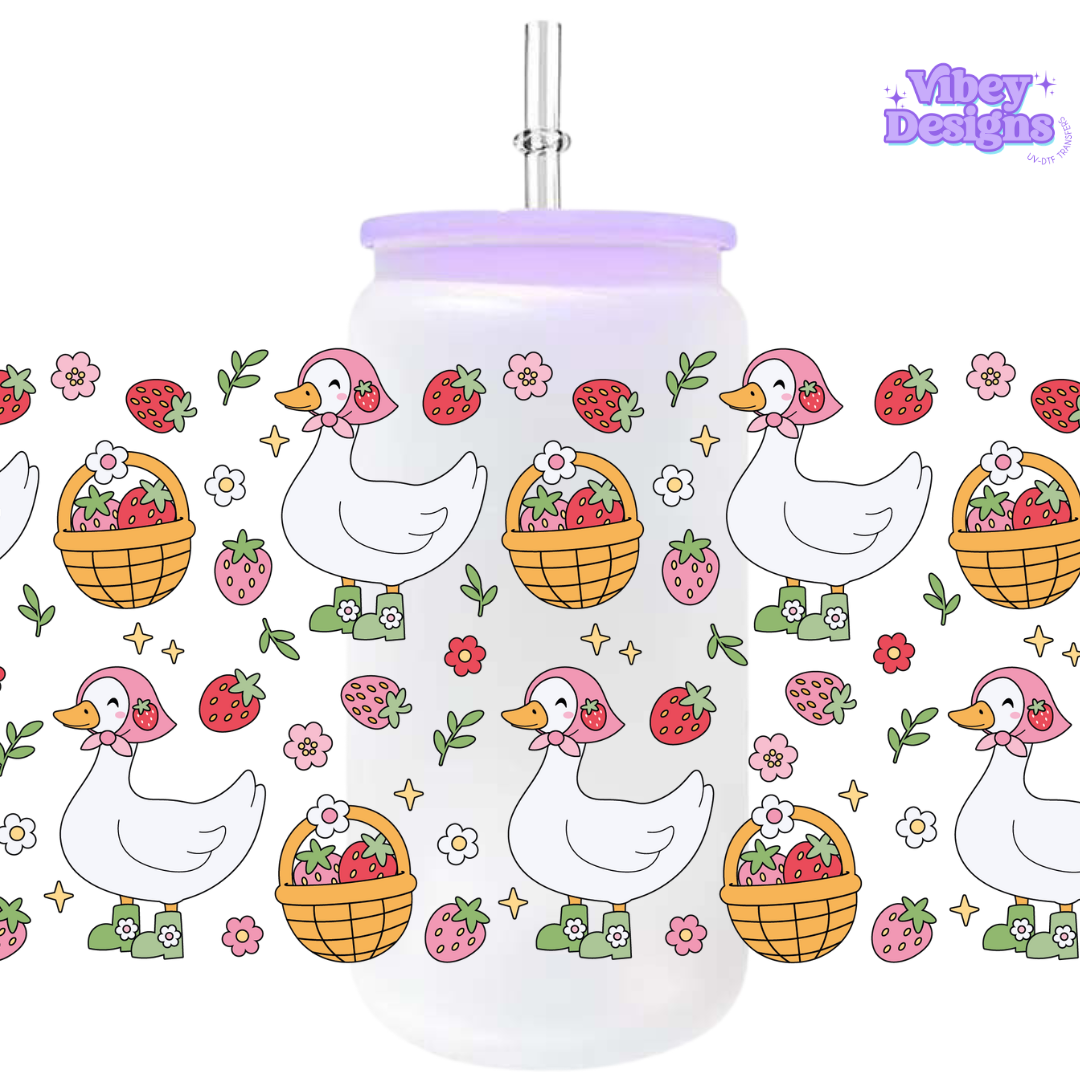 Uv Dtf Wrap For 16oz Libbey Glass - #A94 Spring Goose