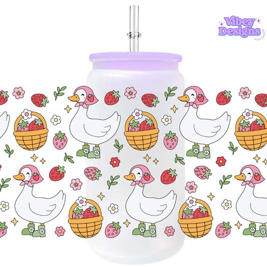 Uv Dtf Wrap For 16oz Libbey Glass - #A94 Spring Goose