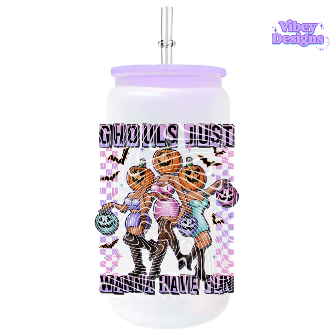 UV-DTF Transfer for Bottle, Glass, Mug, Diary - Ghouls Just Wanna Have Fun