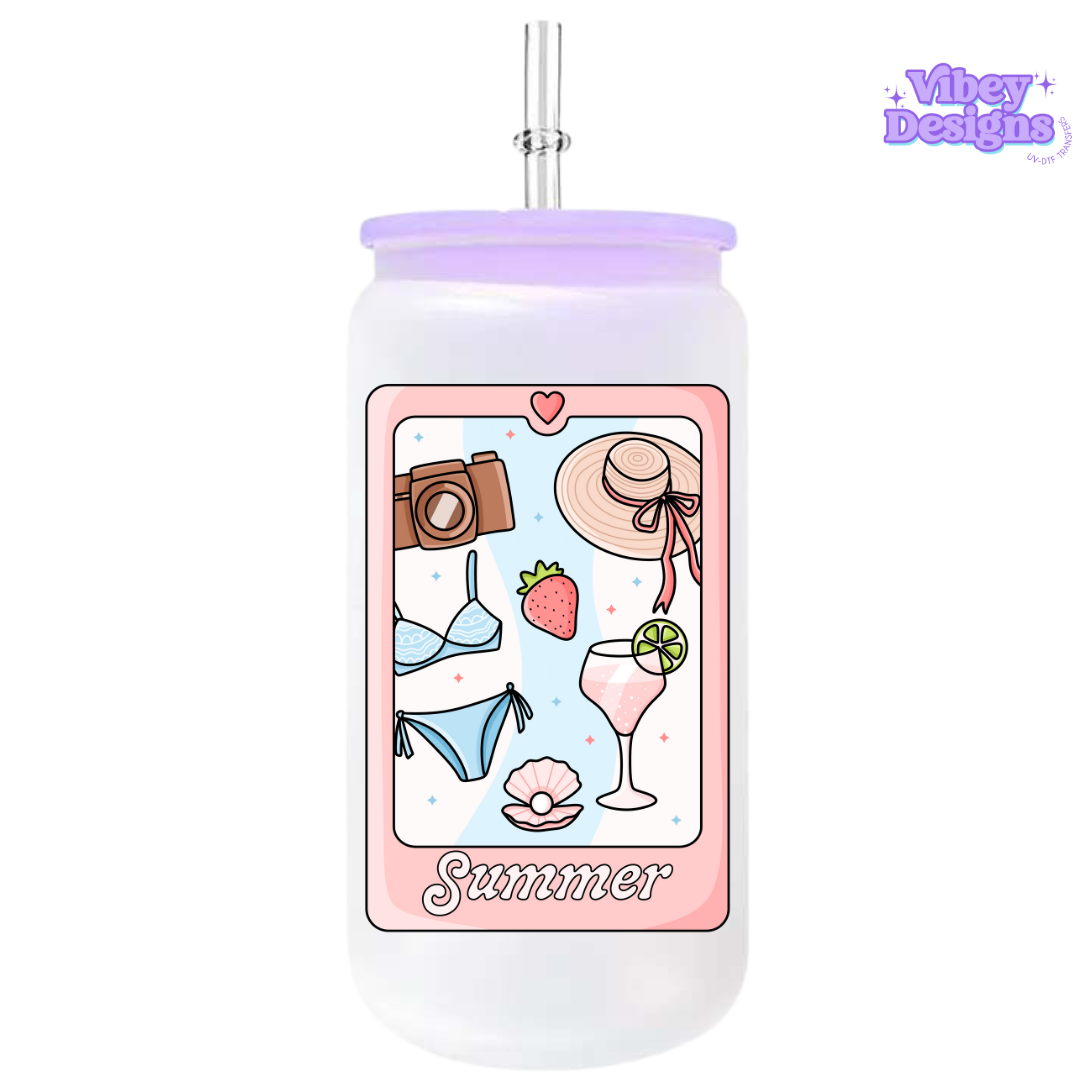 UV-DTF Transfer for Bottle, Glass, Mug, Diary - Soft girl summer tarot