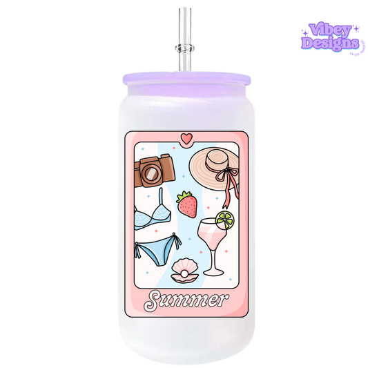 UV-DTF Transfer for Bottle, Glass, Mug, Diary - Soft girl summer tarot