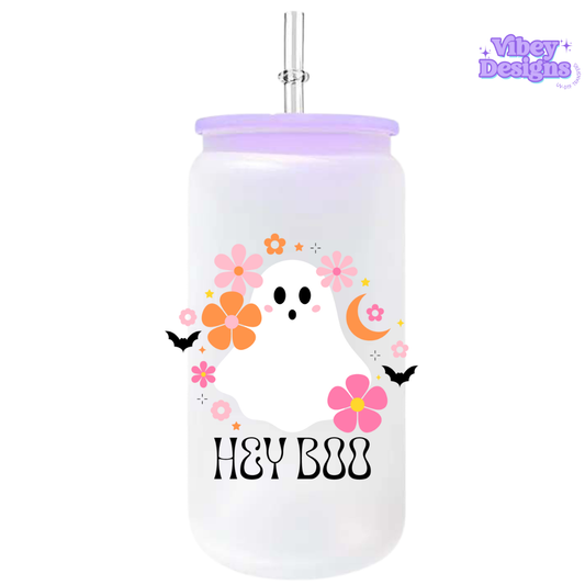 UV-DTF Transfer for Bottle, Glass, Mug, Diary - Hey Boo