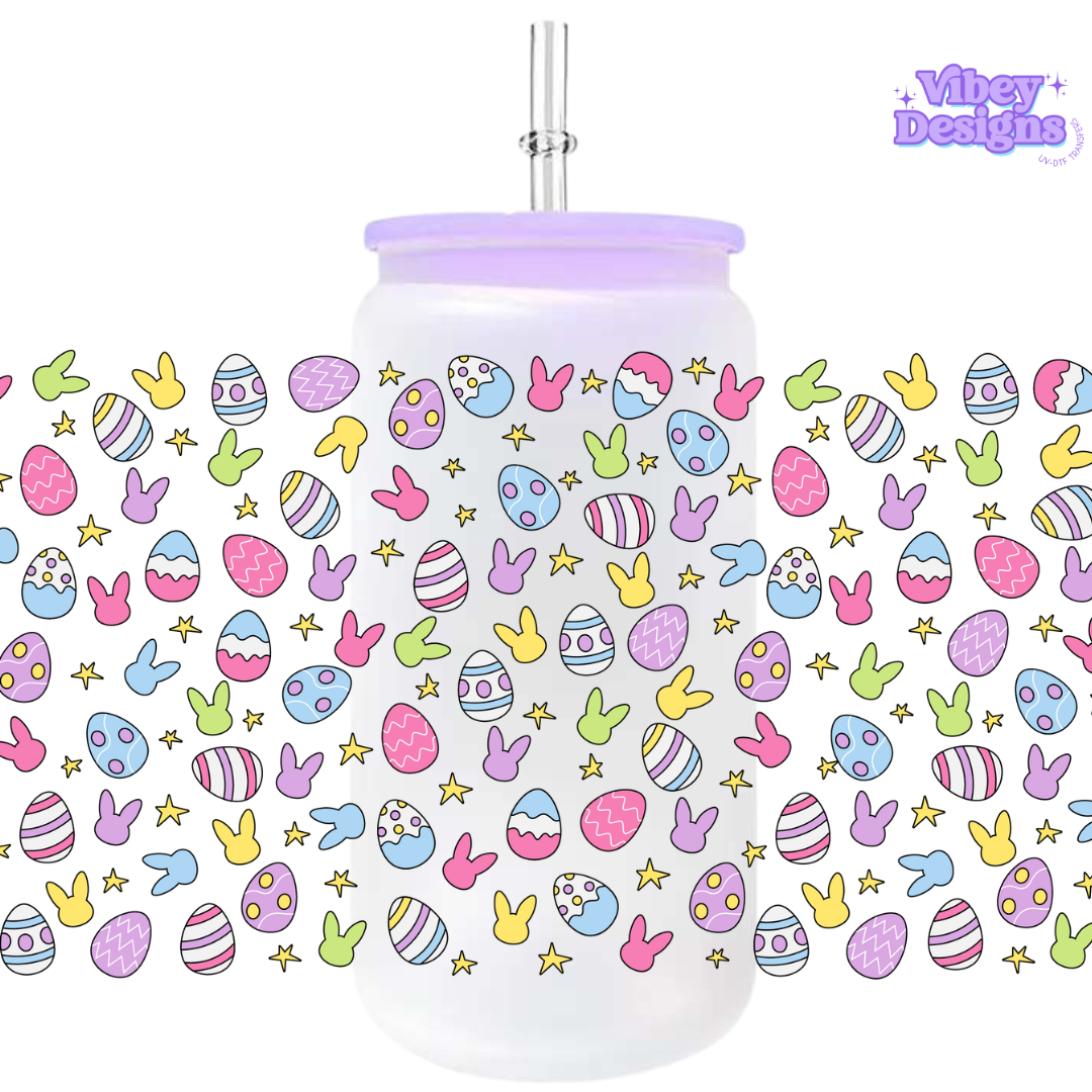 Uv Dtf Wrap For 16oz Libbey Glass - #EC07 Easter Tiny Things