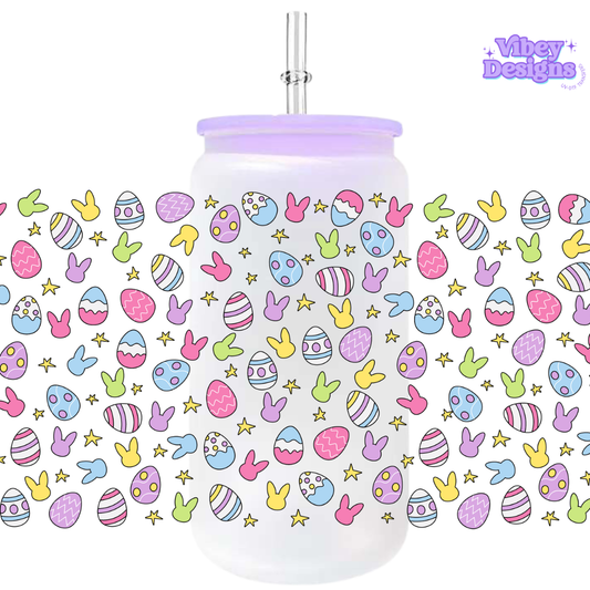 Uv Dtf Wrap For 16oz Libbey Glass - #EC07 Easter Tiny Things