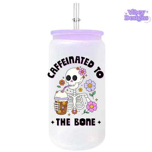 UV-DTF Transfer for Bottle, Glass, Mug, Diary - Caffeinated to the bone