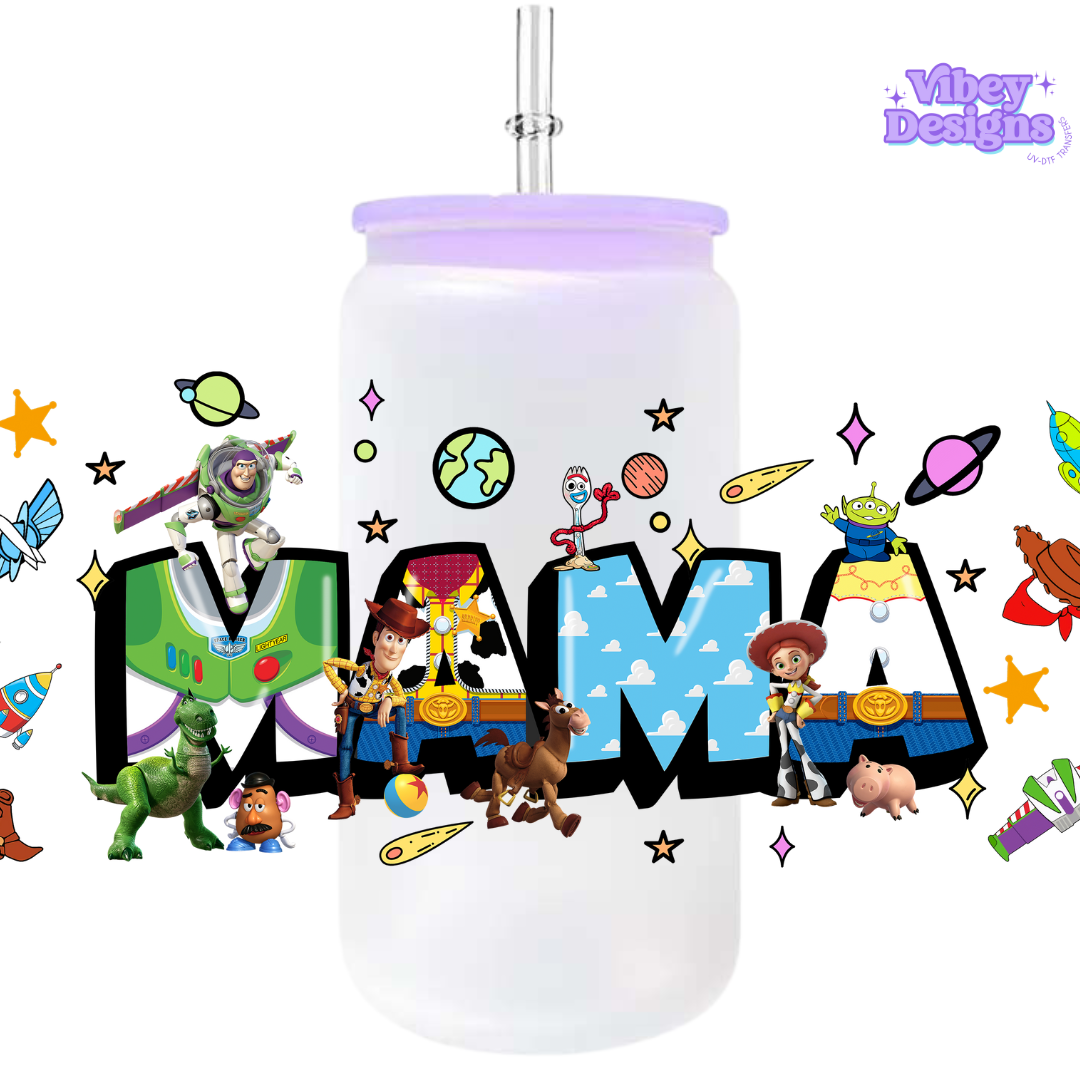 Uv Dtf Wrap For 16oz Libbey Glass - Cartoon Mama
