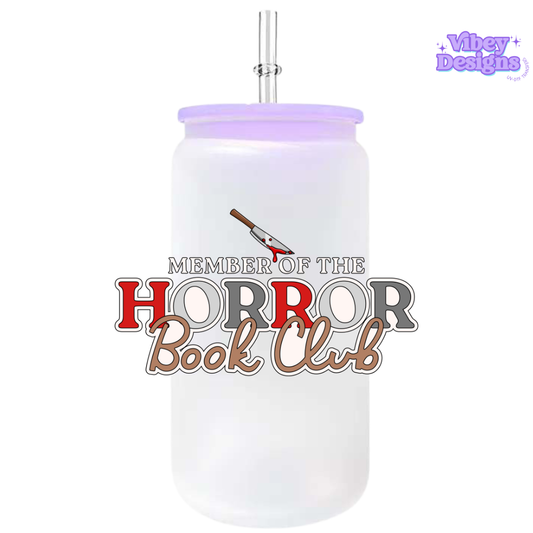 UV-DTF Transfer for Bottle, Glass, Mug, Diary - Member of the horror book club