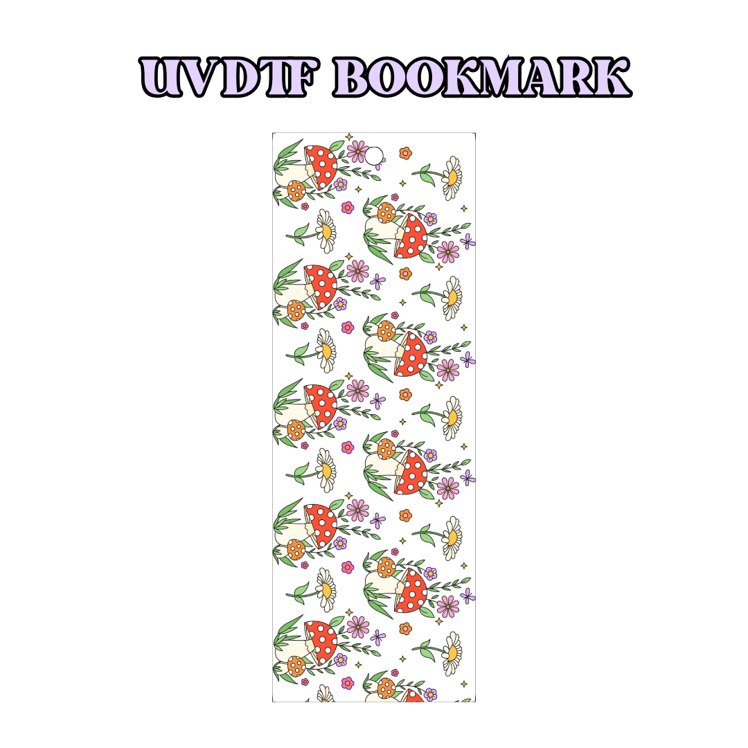 UV-DTF Bookmark Transfer - Mushie Garden