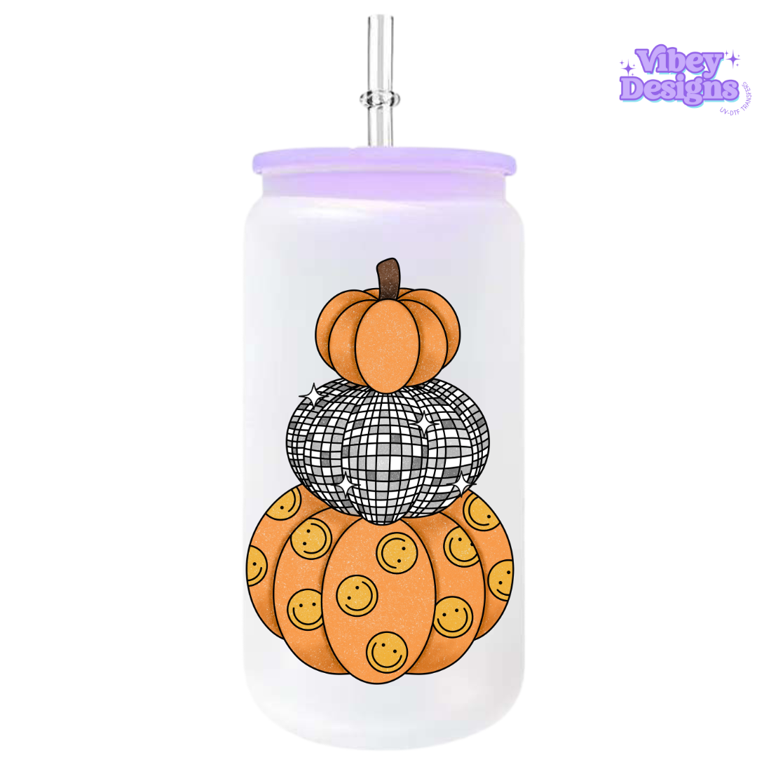 UV-DTF Transfer for Bottle, Glass, Mug, Diary - Disco Pumpkins