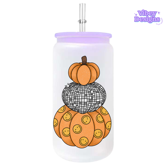 UV-DTF Transfer for Bottle, Glass, Mug, Diary - Disco Pumpkins