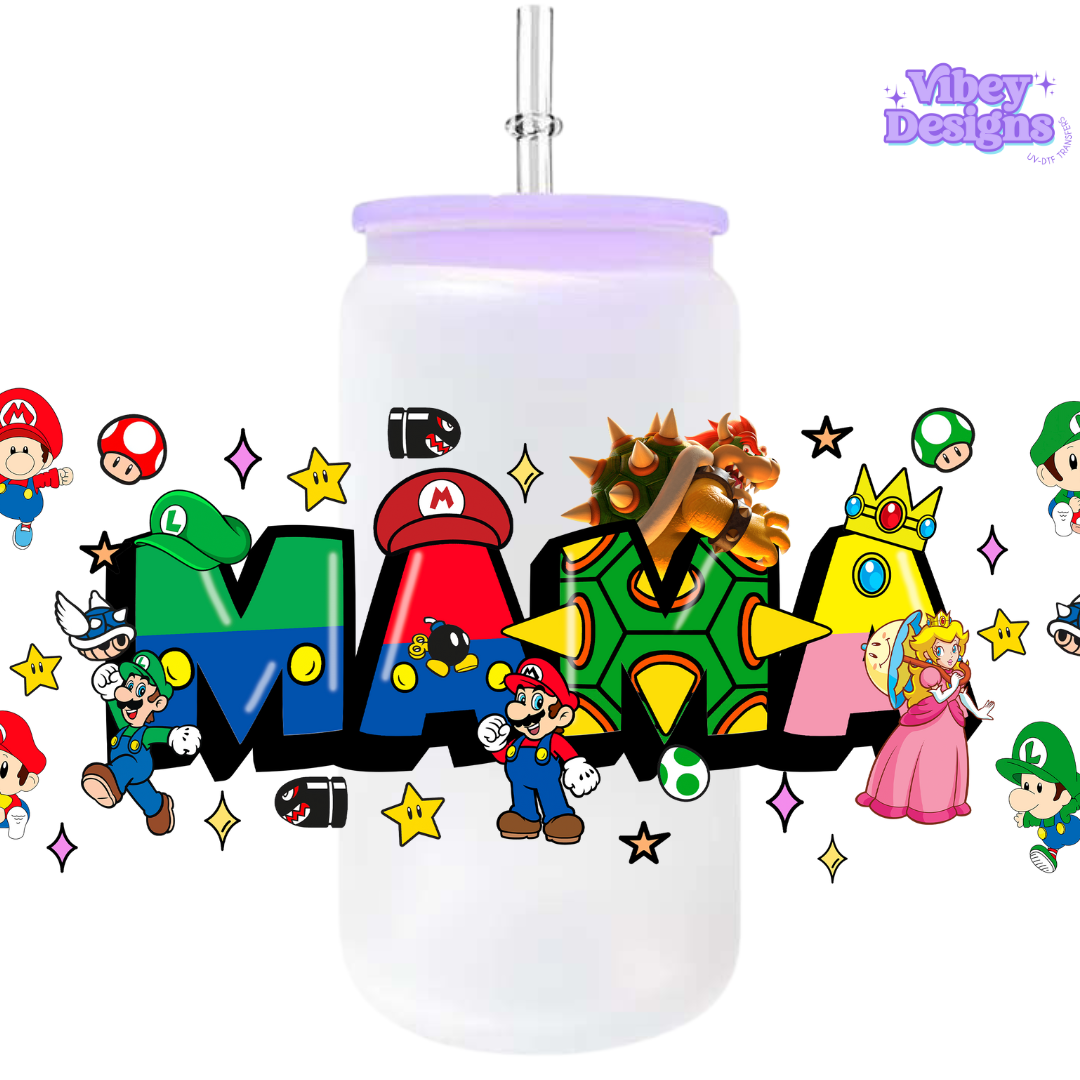 Uv Dtf Wrap For 16oz Libbey Glass - Cartoon Mama