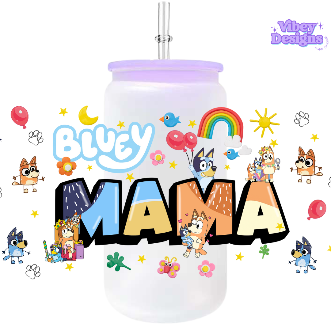 Uv Dtf Wrap For 16oz Libbey Glass - Cartoon Mama
