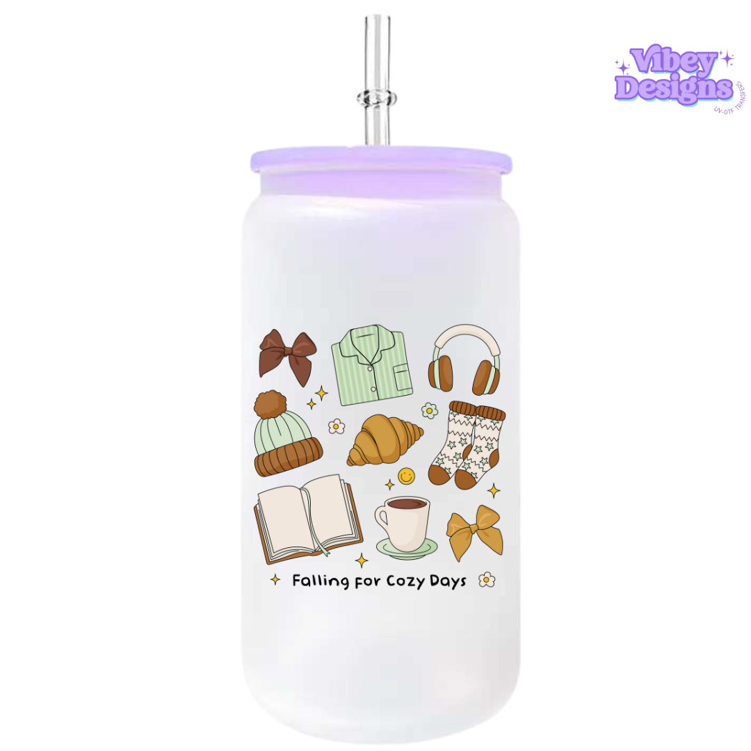 UV-DTF Transfer for Bottle, Glass, Mug, Diary - Falling for cozy days