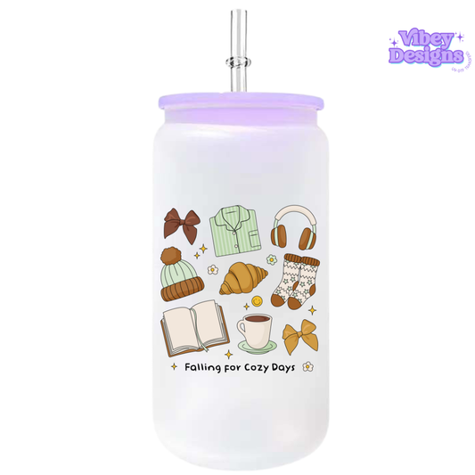 UV-DTF Transfer for Bottle, Glass, Mug, Diary - Falling for cozy days