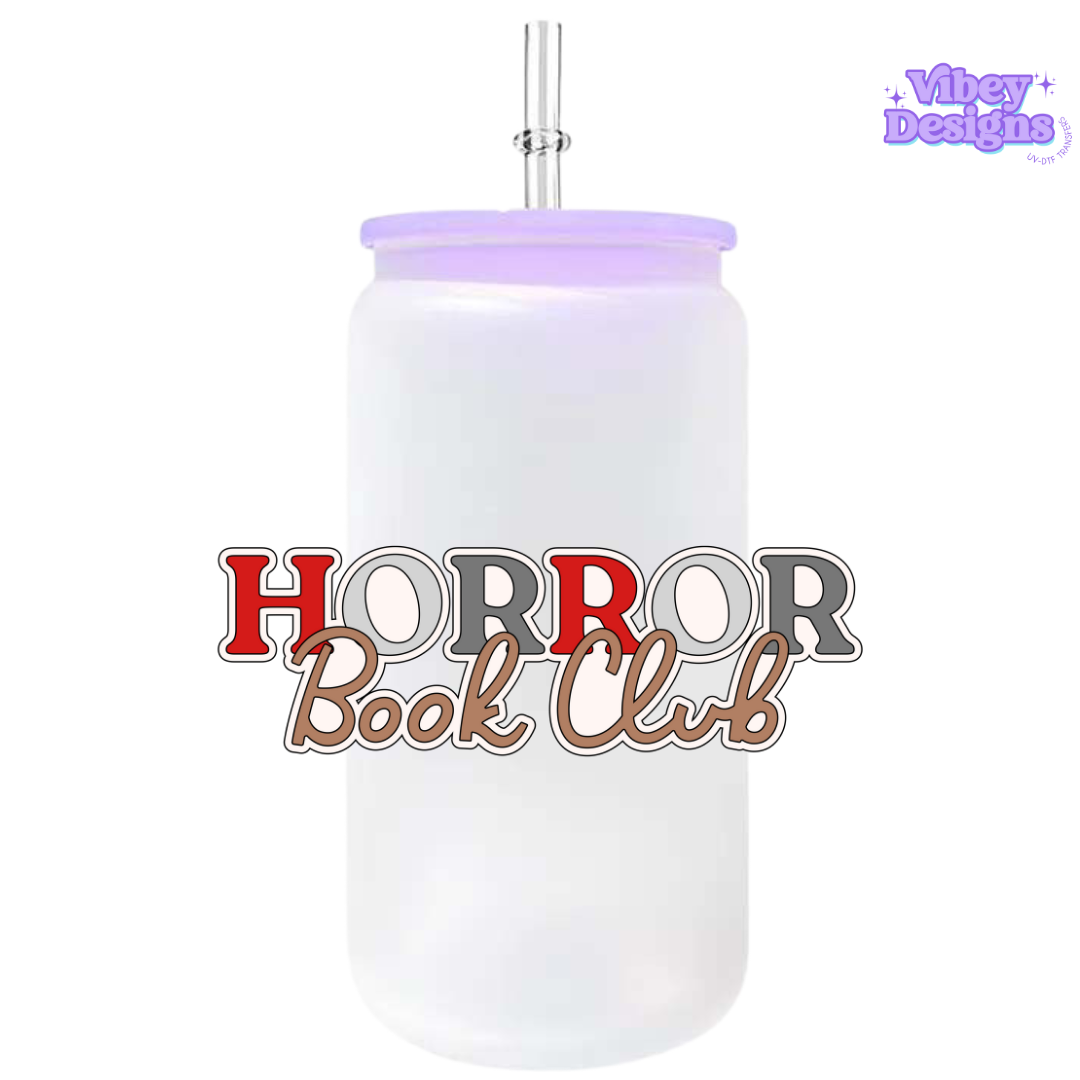 UV-DTF Transfer for Bottle, Glass, Mug, Diary - Horror book club