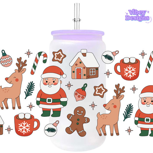 Uv Dtf Wrap For 16oz Libbey Glass - Xmas Things 1