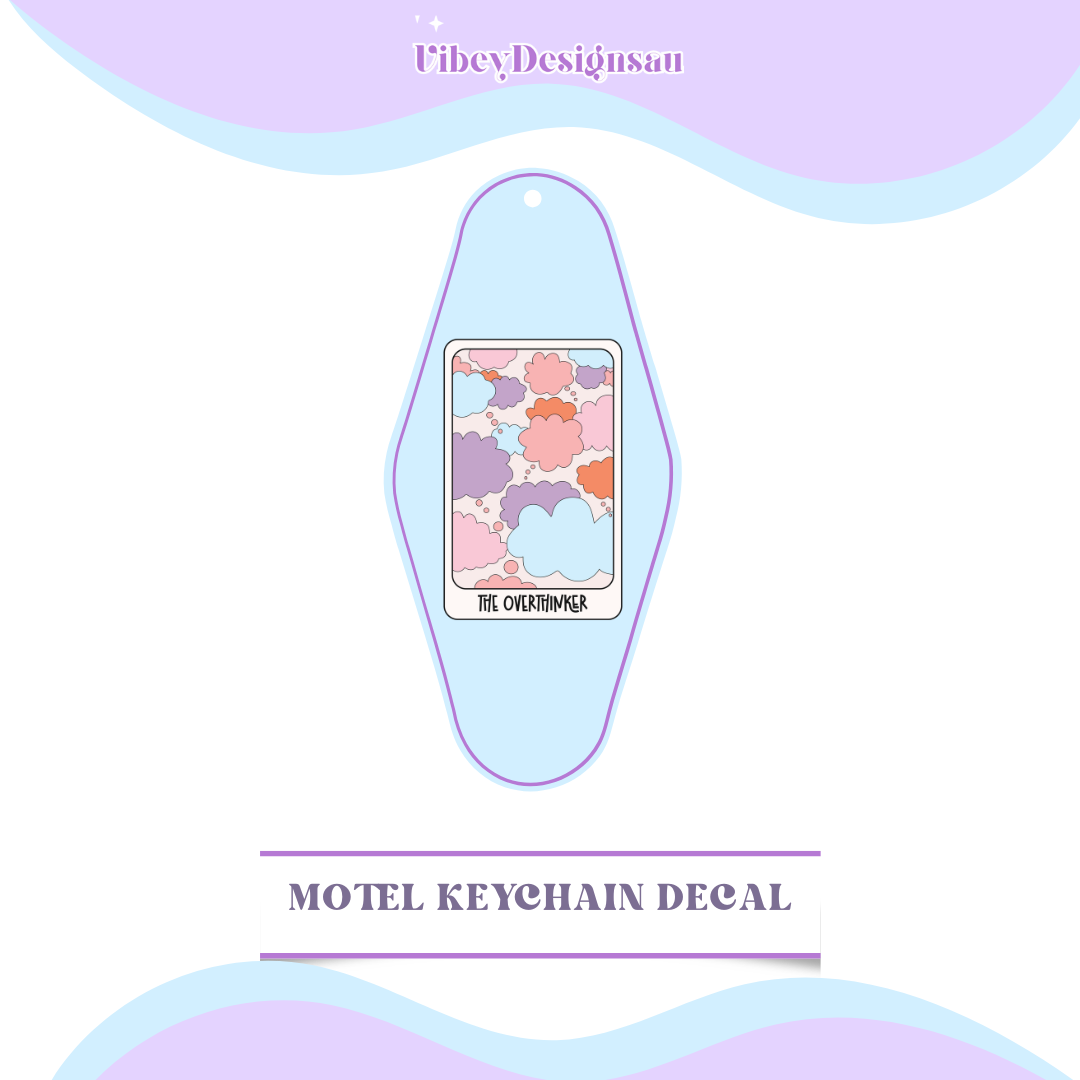 Overthinker Keychains RTS Motel Keychain - The Overthinker Tarot – VibeyDesigns Au