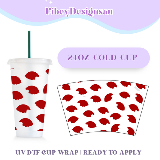 24oz Cold Cup Uv Dtf Wrap - Santa’s Hat