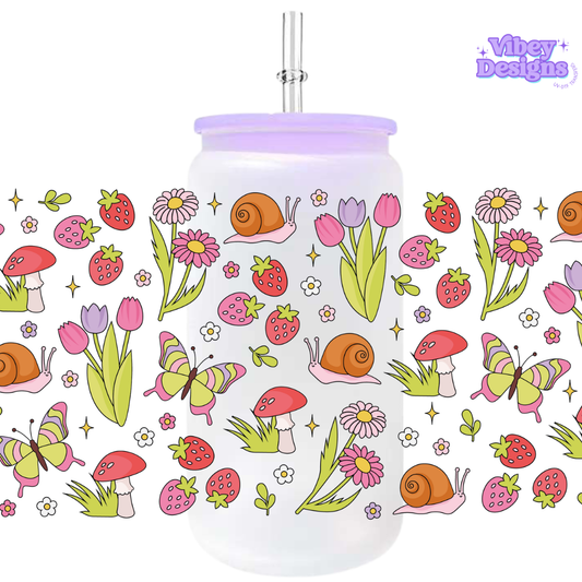 Uv Dtf Wrap For 16oz Libbey Glass - #F194 Blooming Season