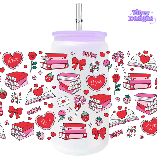 Uv Dtf Wrap For 16oz Libbey Glass - #VAL32 Bookish Babe
