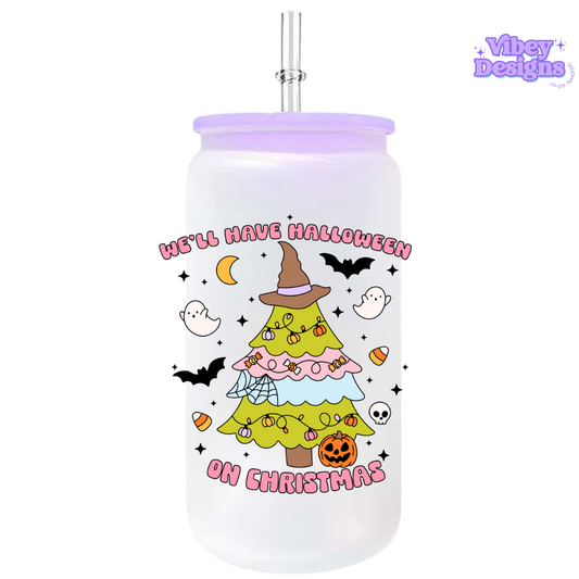 UV-DTF Transfer for Bottle, Glass, Mug, Diary - Halloween on Christmas