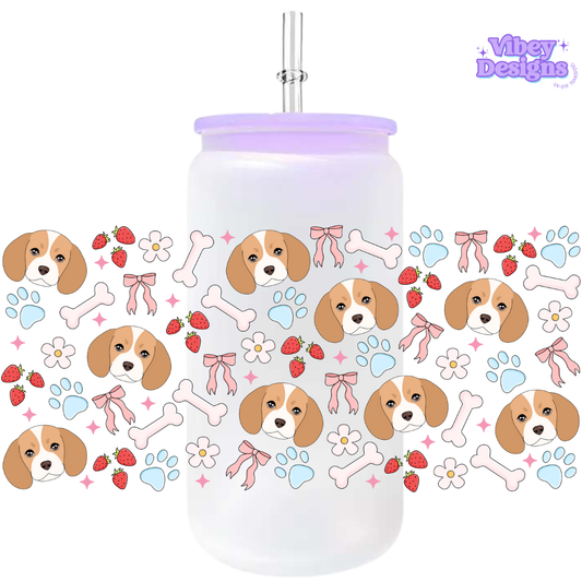 Uv Dtf Wrap For 16oz Libbey Glass - Beagle & Bows