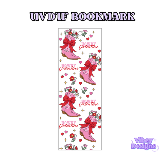 UV-DTF Bookmark Transfer - Howdy Valentine