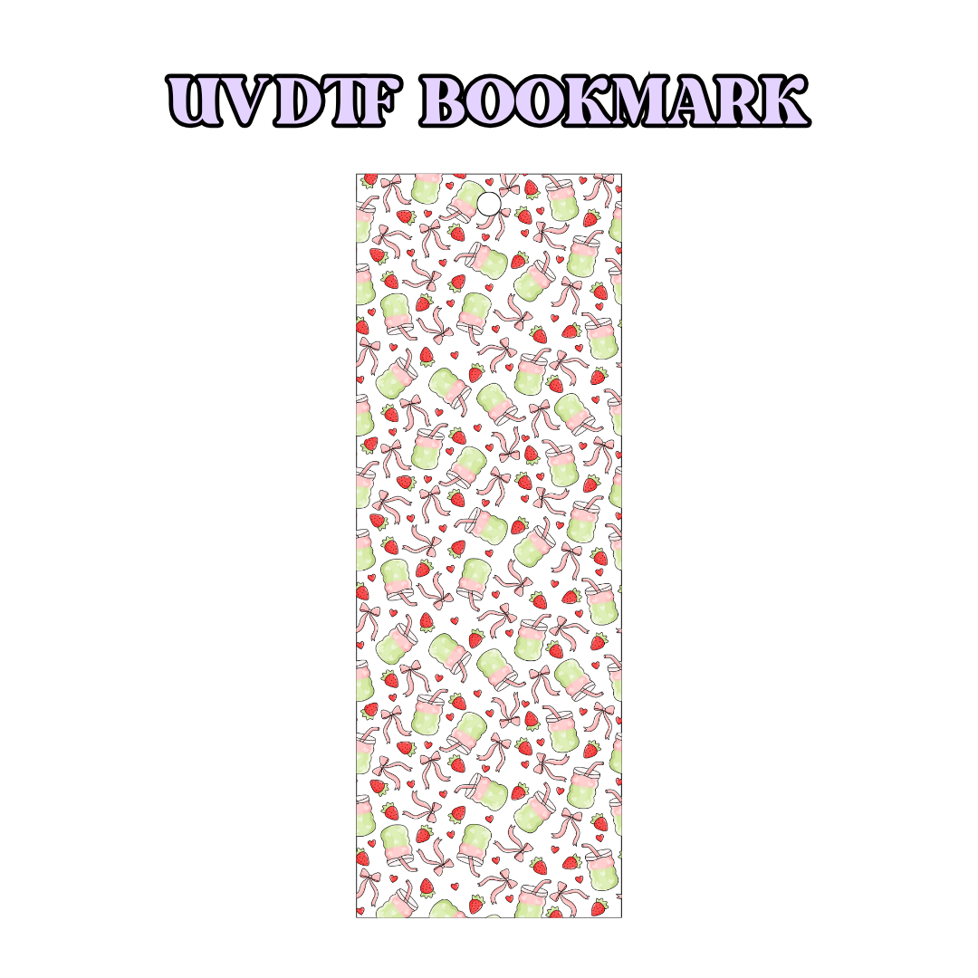 UV-DTF Bookmark Transfer BM48 - Strawberry Matcha