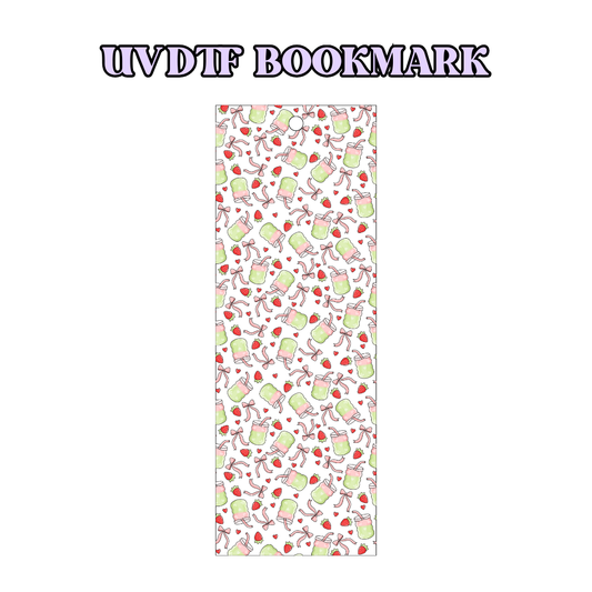 UV-DTF Bookmark Transfer BM48 - Strawberry Matcha