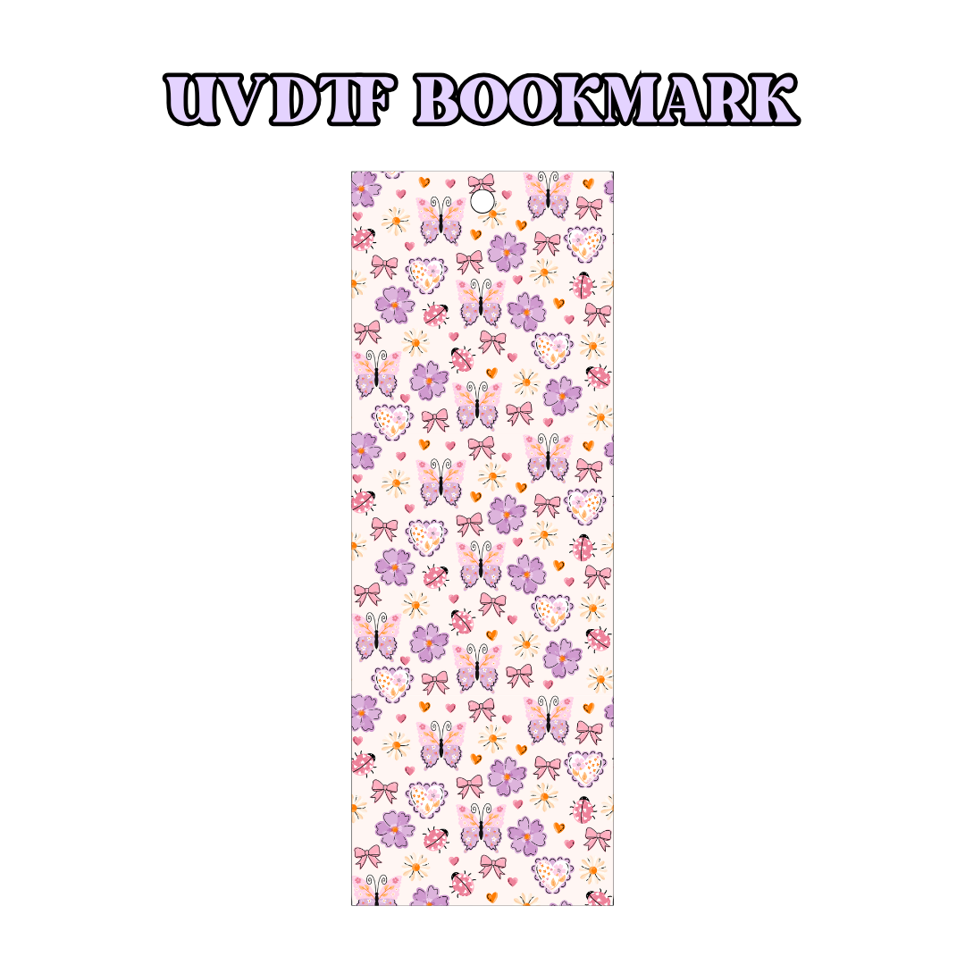 UV-DTF Bookmark Transfer BM56 - Purple Butterflies