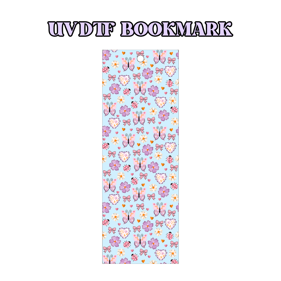 UV-DTF Bookmark Transfer BM57 - Purple Butterflies 2