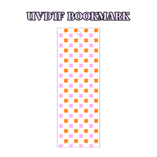 UV-DTF Bookmark Transfer BM75 - Pink & Orange Stars