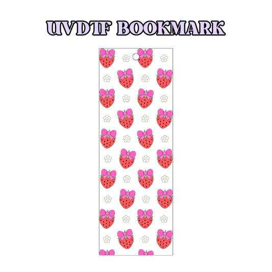 UV-DTF Bookmark Transfer BM88 - Strawberry Bow