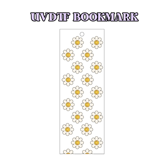 UV DTF Bookmark Transfer - Smiley Daises