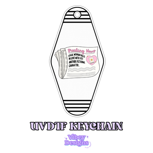 Breaking News Paper UV DTF Keychain - Vibrant, Waterproof, No Weeding Design