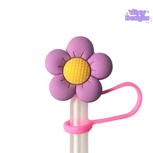 Purple Daisy 40oz Straw Topper