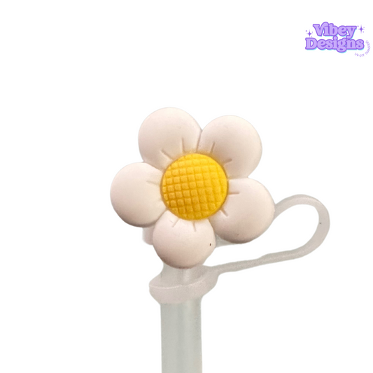 White Daisy 40oz Straw Topper