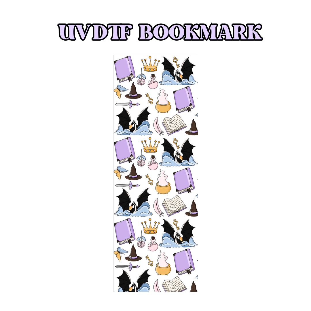 Cauldrons, Books, Black Dragon, Poison UV DTF Bookmark Wrap - Witchy, Permanent, Waterproof Design