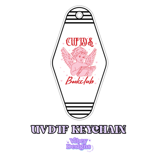 Cupids Bookclub UV DTF Keychain - Permanent, Waterproof, No Weeding Required, Vibrant Design