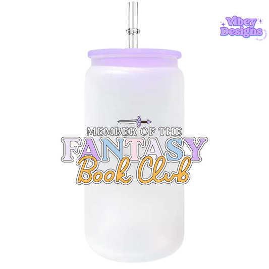 UV-DTF Transfer for Bottle, Glass, Mug, Diary - Member of the Fantasy Book Club